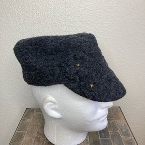 Scala Wool Cap - Floral detail - one size. LW536-ASST